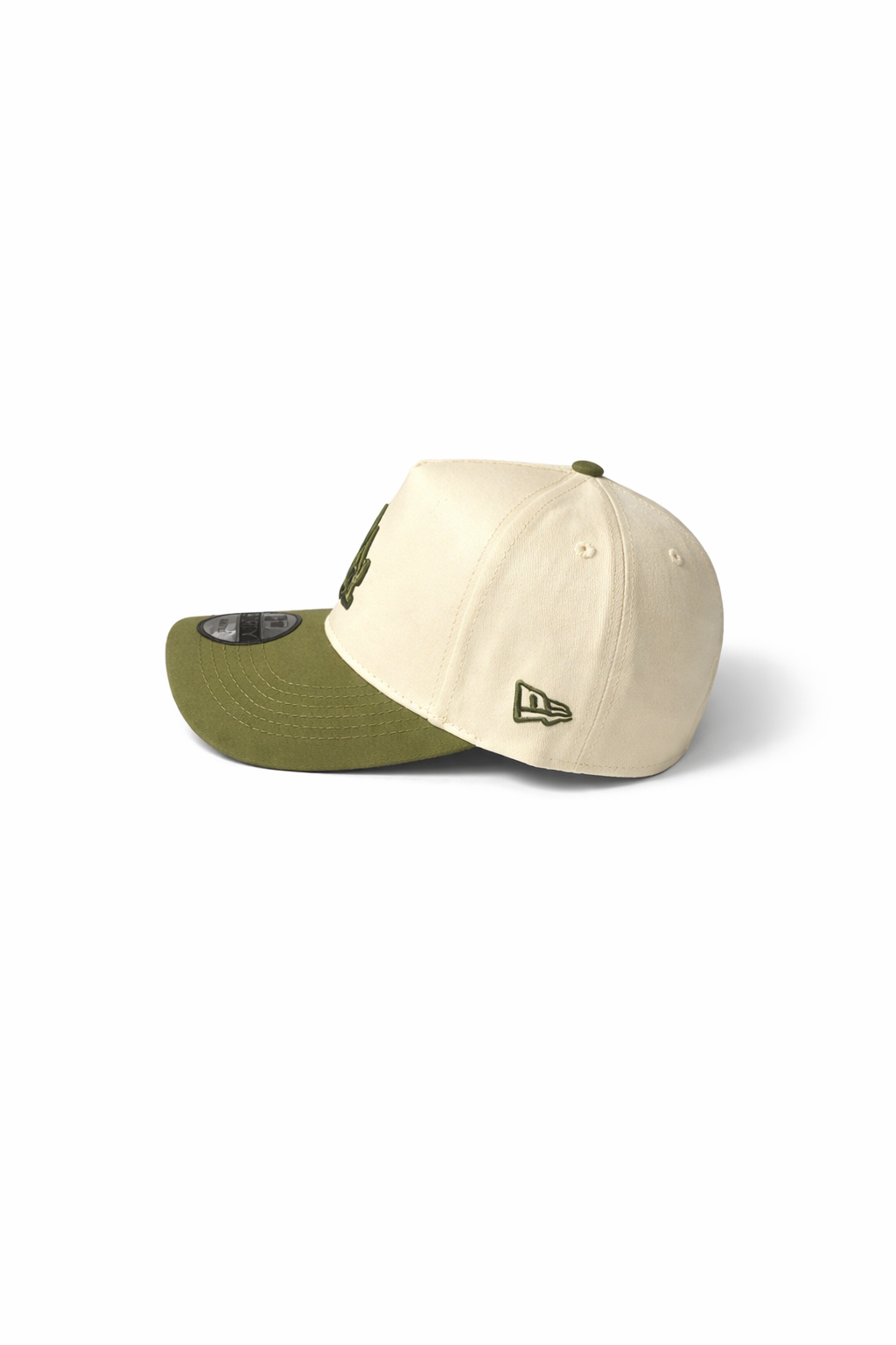 Casquette LA Premium Beige & Vert – Style Urbain Élégant (Réglable)