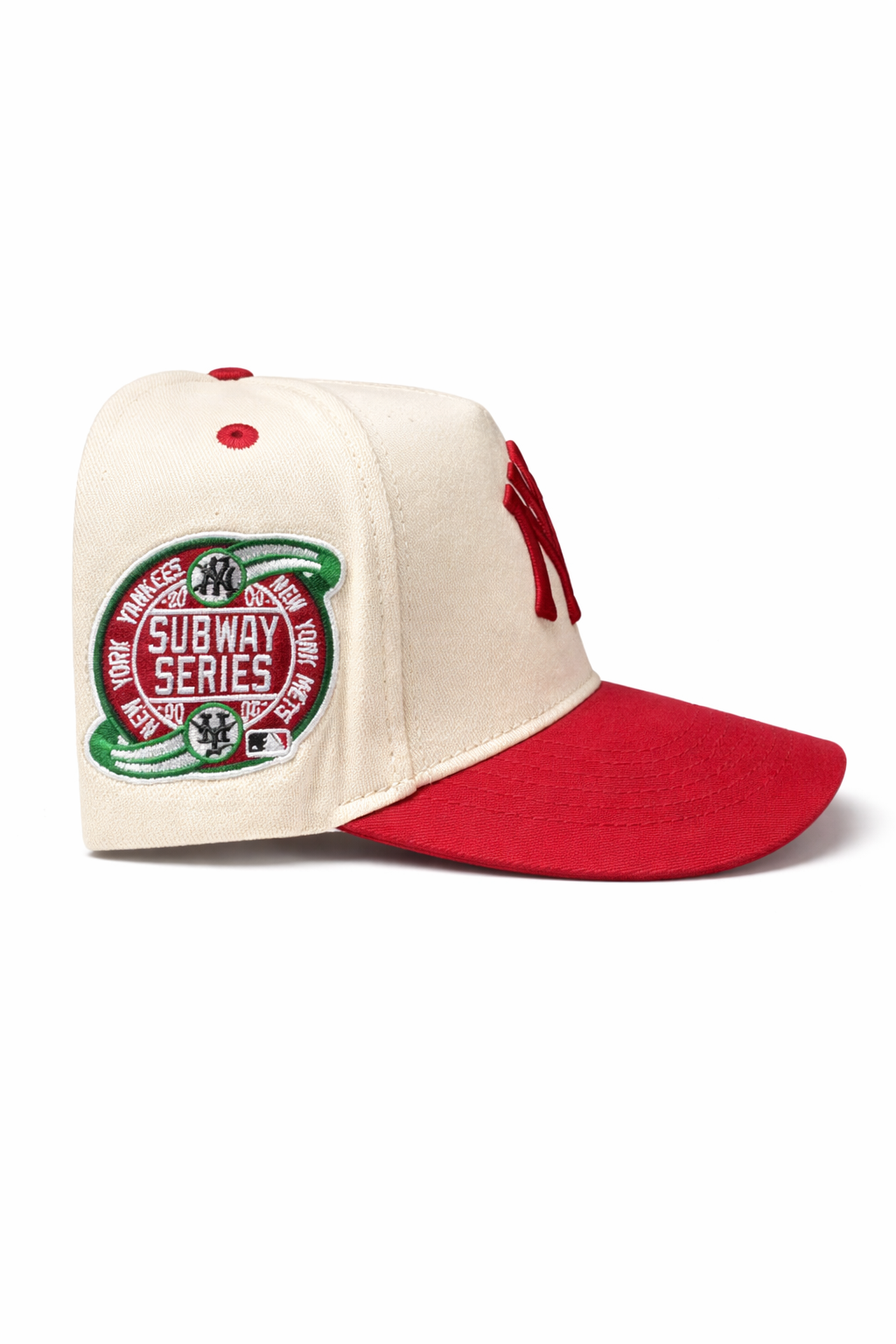 🧢 Casquette NY Crème & Rouge – Édition Subway Series Premium