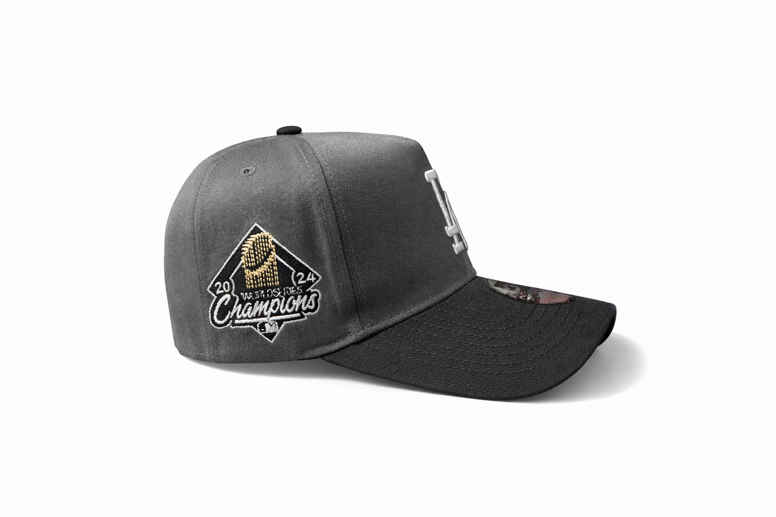 : Casquette Snapback LA – Vue Arrière Gris Premium Ajustable