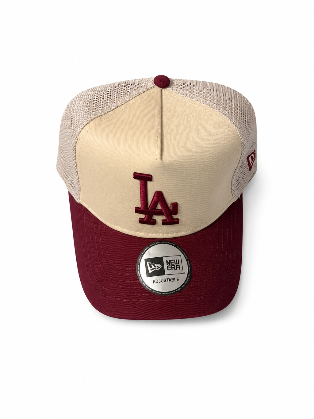 Casquette Los Angeles Dodgers Trucker Beige & Bordeaux – Ajustable